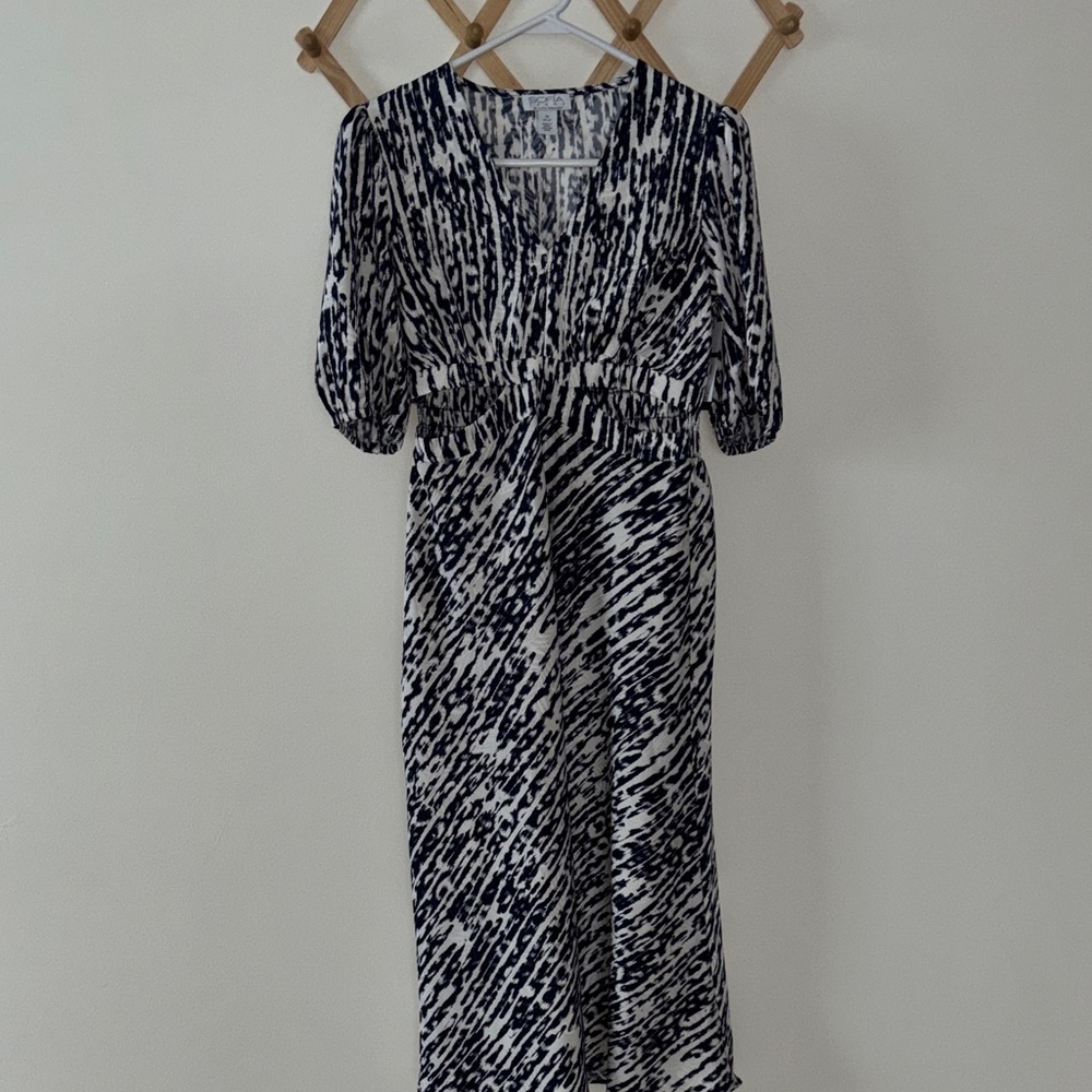 Blue and White Sophia Vegara cut out dress